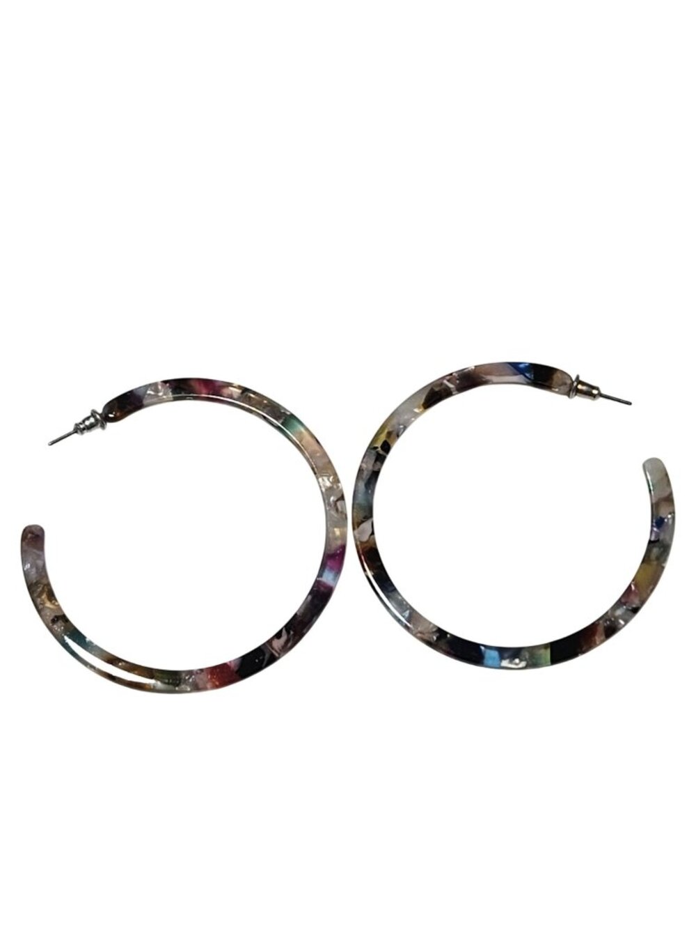 Retro Large Hoop Earrings Retro 80s 90s Colorful Resin Fashion Jewelry Women